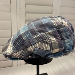 Tommy Bahama Blue and Tan Patchwork Cap